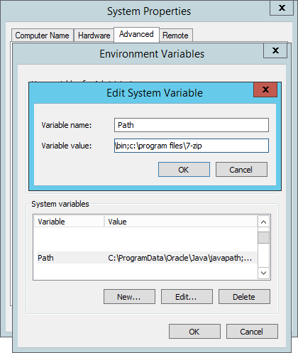 add 7zip to windows path variable