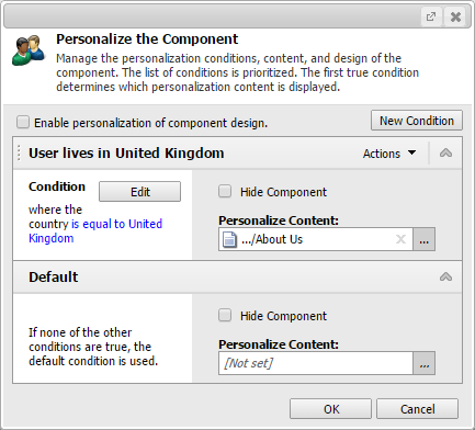 sitecore conditional renderings personalization preview