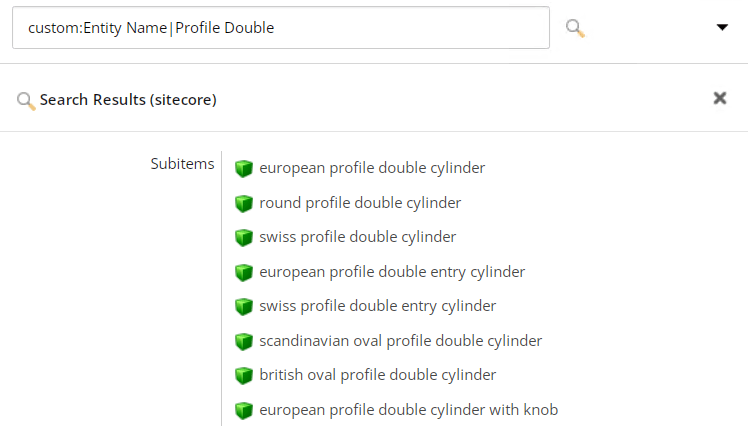 sitecore content editor search custom