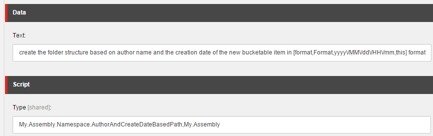 sitecore item buckets - create the folder structure based on the author of the new bucketable item and date
